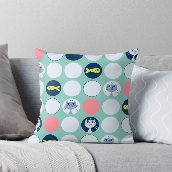 Item preview, Cats and Fishes - green designed and sold by AnaGomesDesign.