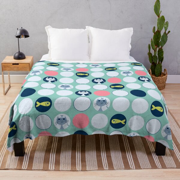 Item preview, Cats and Fishes - green designed and sold by AnaGomesDesign.