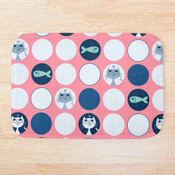Aperçu de l'œuvre Chats et poissons - rose créée et vendue par AnaGomesDesign.