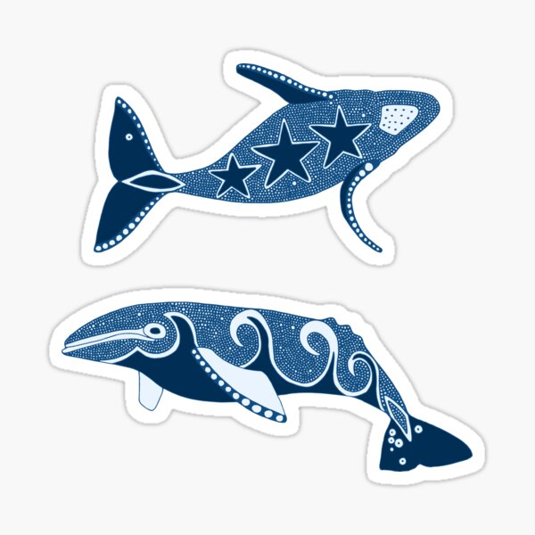 Item preview, Alaskan whales classic blue designed and sold by scrummy.
