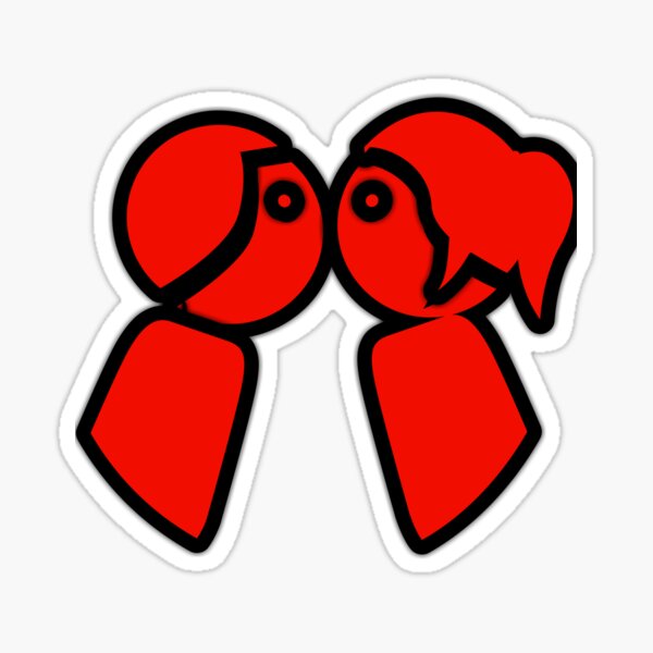 lovve kiss print Sticker
