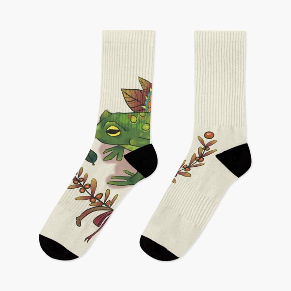 Item preview, Autumnal frog and leafs illustration designed and sold by Wieskunde.