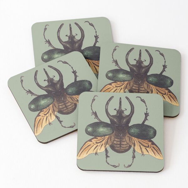 Item preview, Chalcosoma Atlas Dynastid beetle watercolor designed and sold by Wieskunde.