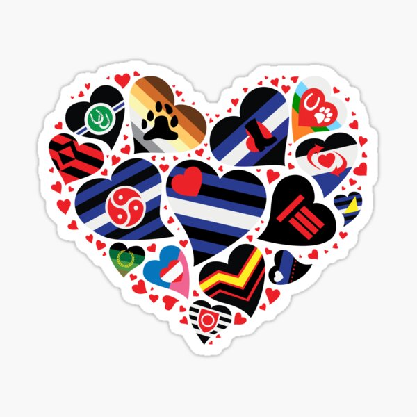 BDSM Pride Heart - Community Flags Sticker
