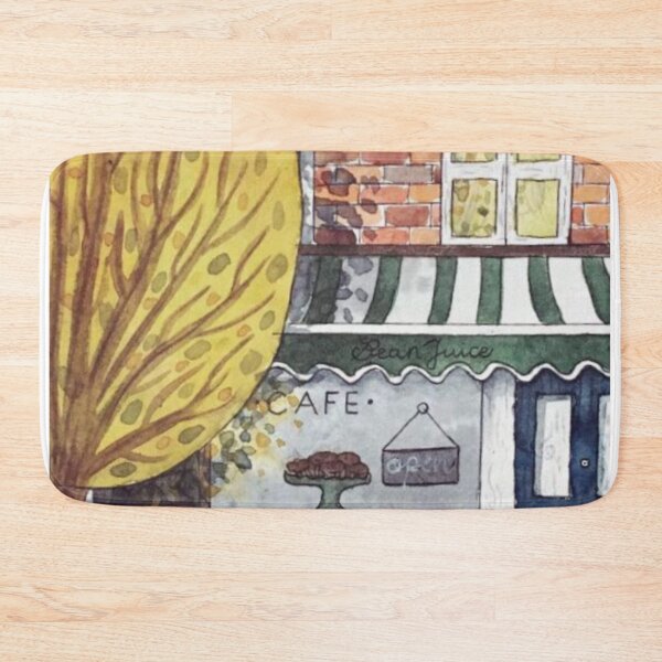 Item preview, Traditional watercolor cafe shop illustration designed and sold by Wieskunde.