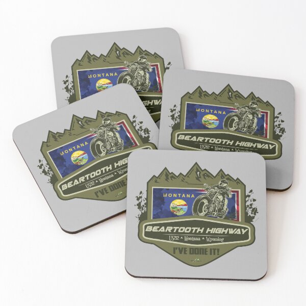 Item preview, Beartooth Highway US 212 Motorcycle Car RV Cycle Sticker & T-Shirt 02 designed and sold by OuterShellUK.
