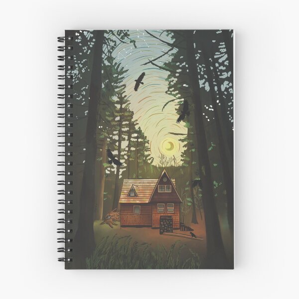 Item preview, Cabin in the woods, starry night designed and sold by Wieskunde.