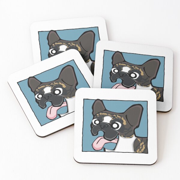 Item preview, French Bulldog - Brindle Pied (Face) WHITE BG designed and sold by TheChicken.