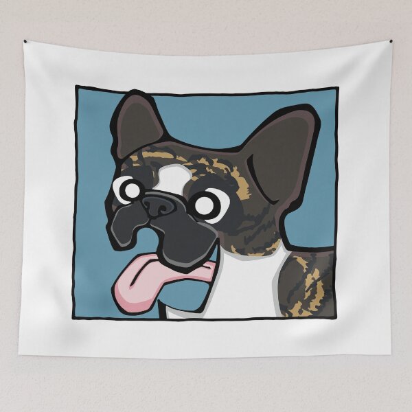 Item preview, French Bulldog - Brindle Pied (Face) WHITE BG designed and sold by TheChicken.