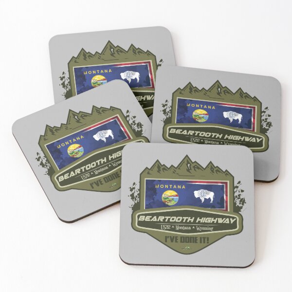 Item preview, Beartooth Highway US 212 Motorcycle Car RV Cycle Sticker & T-Shirt 03 designed and sold by OuterShellUK.