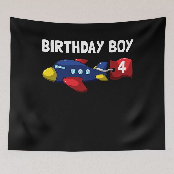 Item preview, Airplane 4th Birthday Boy Pilot Plane designed and sold by BornDesign.