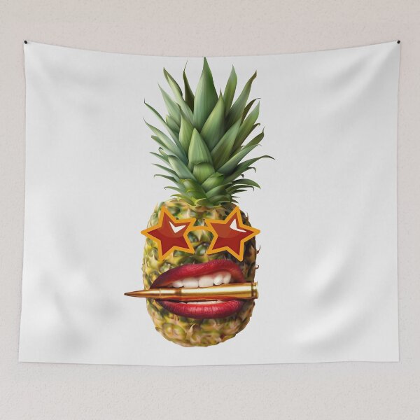 Item preview, Iron pineapple emoji with a bullet in mouth designed and sold by xagta10.