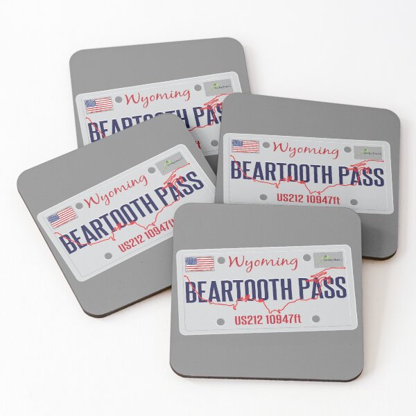 Item preview, Beartooth Pass US 212 Cyclist Motorcycle RV Licence Plate Sticker & T-Shirt 01 designed and sold by OuterShellUK.