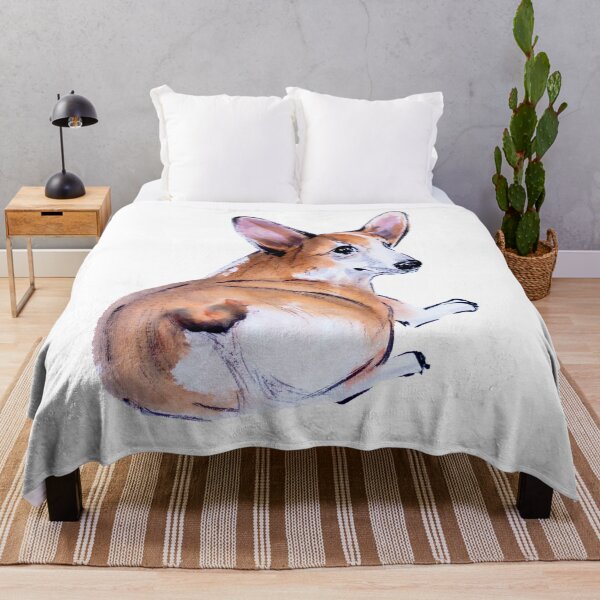 Item preview, Corgi butt sumie and watercolor painting designed and sold by ladyshekk.