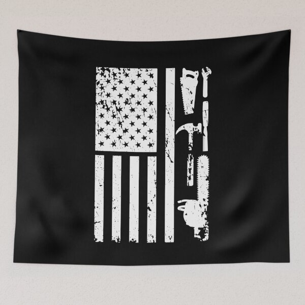 Item preview, American Flag Carpenter Woodworker Tradesmen designed and sold by BornDesign.