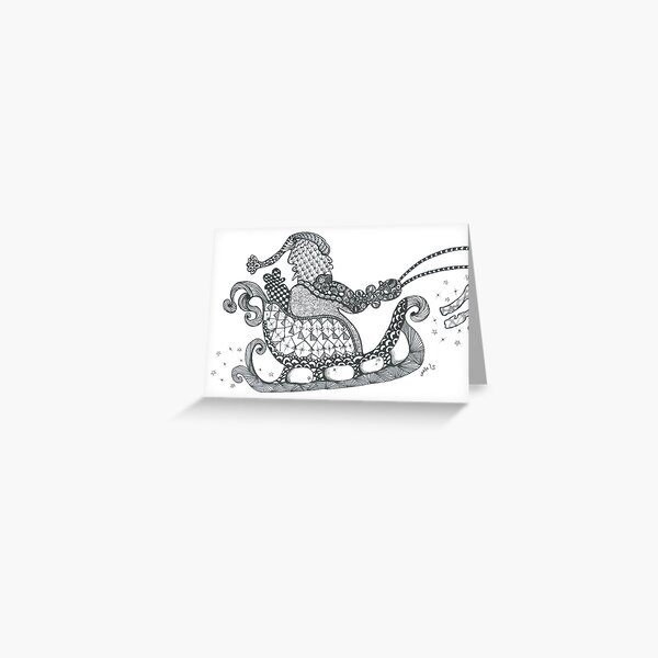 Doodle Art Father Christmas Greeting Card