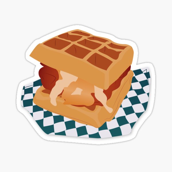 Chicken And Waffle Sandwich Sticker By Johannakearns Redbubble