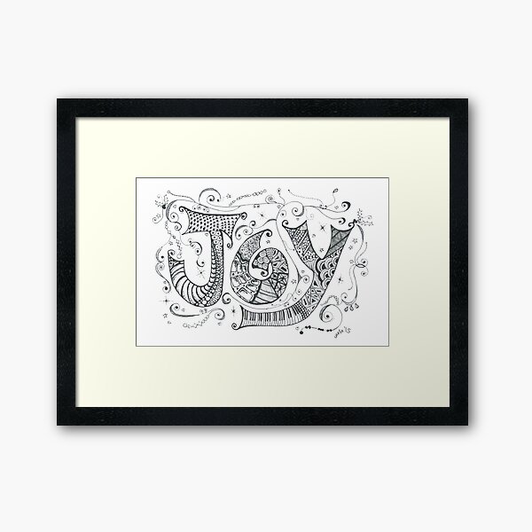 Doddle Art 'JOY' Framed Art Print