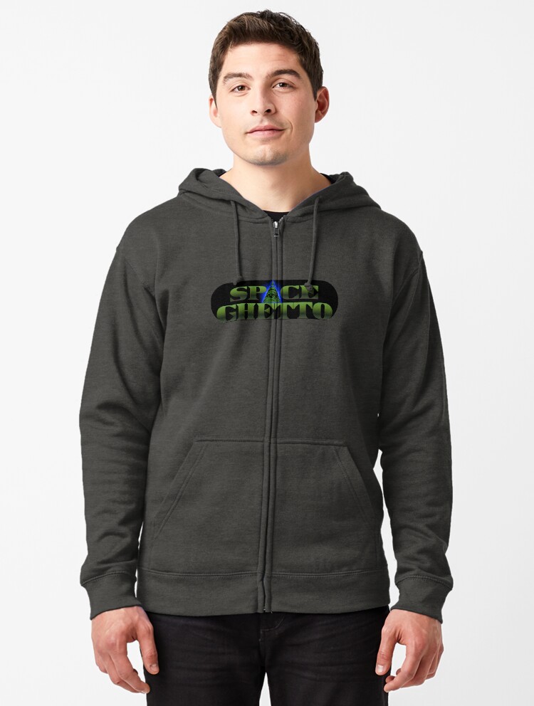 Thumbnail 1 of 5, Zipped Hoodie, SpaceGhetto Logo designed and sold by nigamajiga.