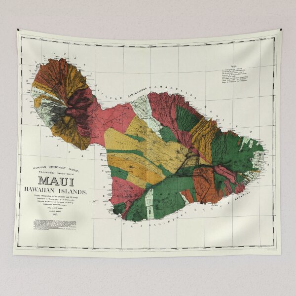 Item preview, 1885 - Map of Maui Hawaii  designed and sold by BritishYank.