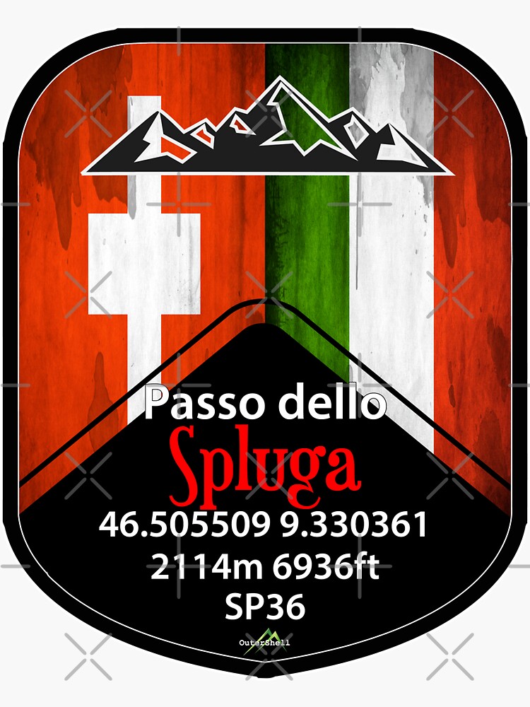 Sticker for Sale mit Passo dello Spluga Italien Schweiz Motorrad