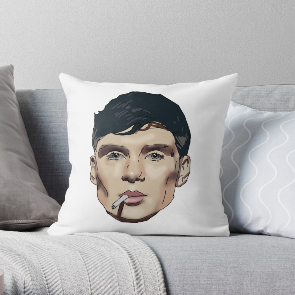 Cillian Murphy Tommy Shelby Peaky Blinders Digital Artwork Drawing Throw Pillow By Cestemi 