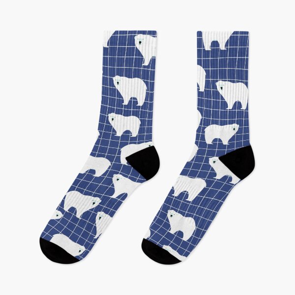 Item preview, White Polar Bear Pattern on Blue Background designed and sold by kapotka.