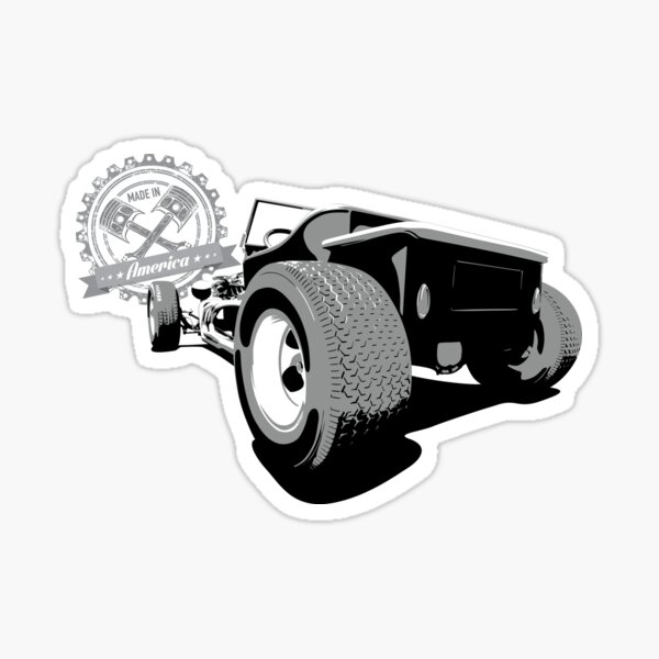 T-Bucket Ford Hot Rod - Made in America Sticker