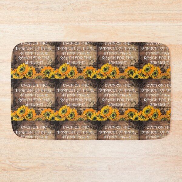 Item preview, Sunflower Design & Quote with Yellow Lettering: On The Darkest Days, Reach For Your Sunshine! Rustic Farmhouse Home Decor & Gifts designed and sold by Cute & Sassy Custom Gifting Boutiques.