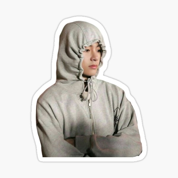 Artikel-Vorschau von Kim Taehyung Kapuzenpullover Meme Aufkleber, designt und verkauft von JNKA10.