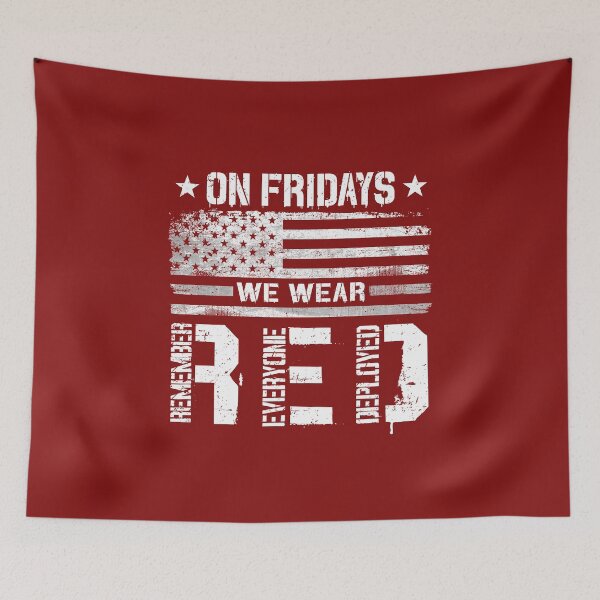 Item preview, On Fridays We Wear Red Friday Remember Everyone Deployed American Flag Vintage  designed and sold by alenaz.