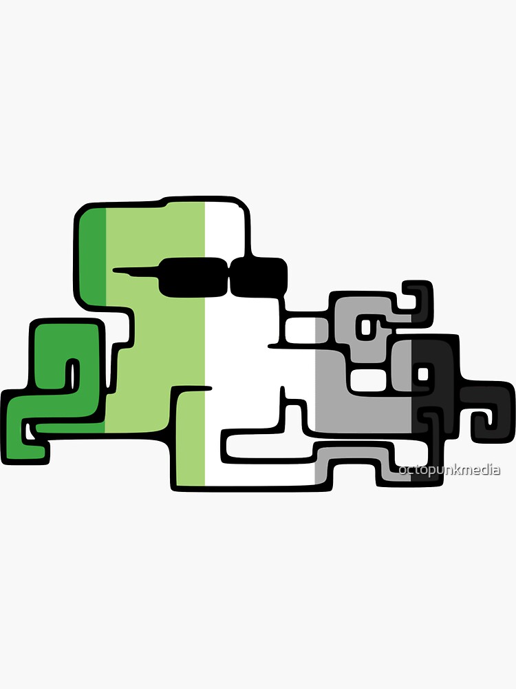 Aromantic Flag Iggy The Octopunk STICKER by octopunkmedia