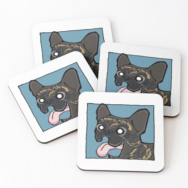 Item preview, French Bulldog - Dark Brindle (Face) WHITE BG designed and sold by TheChicken.