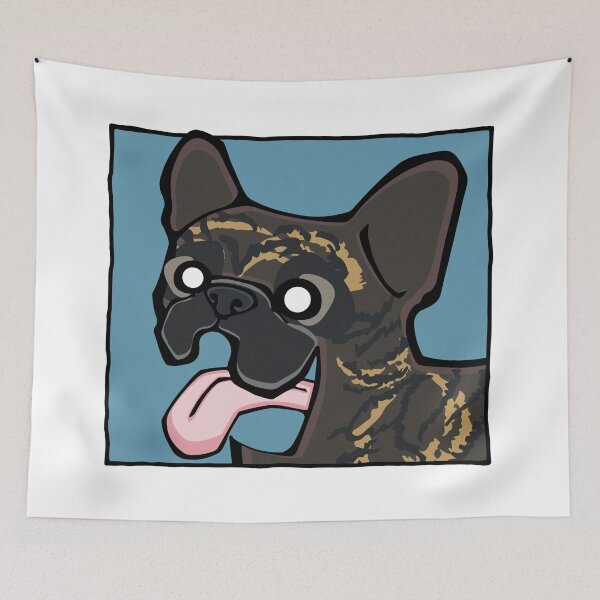 Item preview, French Bulldog - Dark Brindle (Face) WHITE BG designed and sold by TheChicken.