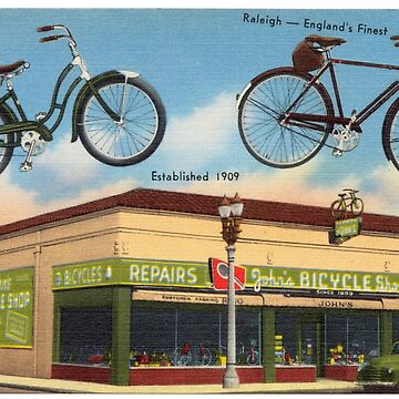 Artwork thumbnail, John's Bicycle Shop, Established 1909 by Alex-Strange