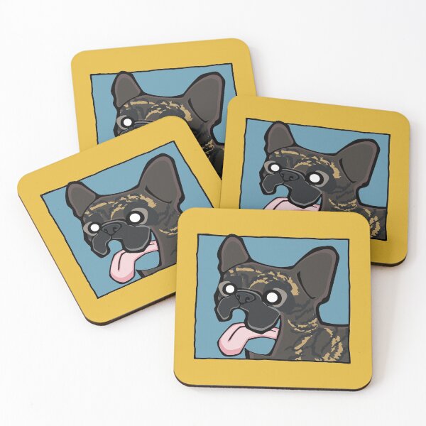 Item preview, French Bulldog - Dark Brindle (Face) YELLOW BG designed and sold by TheChicken.