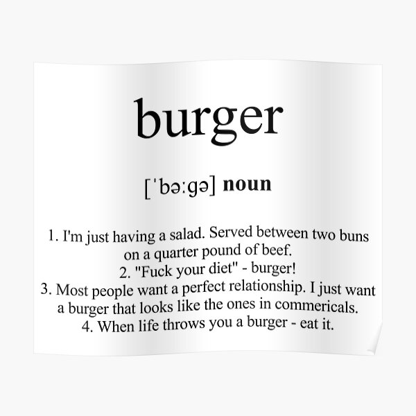 burger-definition-dictionary-collection-poster-for-sale-by