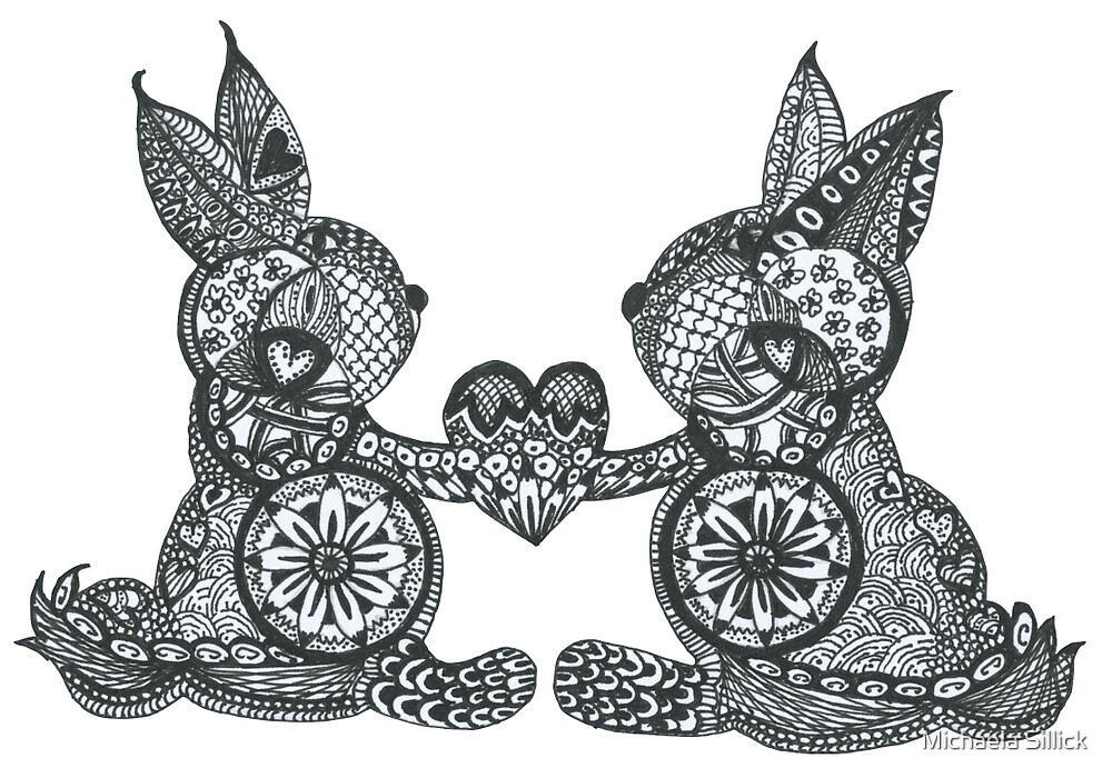 Doodle Art Some Bunny To Love By Michaela Sillick Redbubble