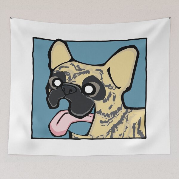 Item preview, French Bulldog - Light Brindle (Face) WHITE BG designed and sold by TheChicken.