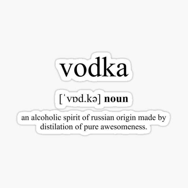 "Vodka Definition Dictionary Collection" Sticker by Designschmiede
