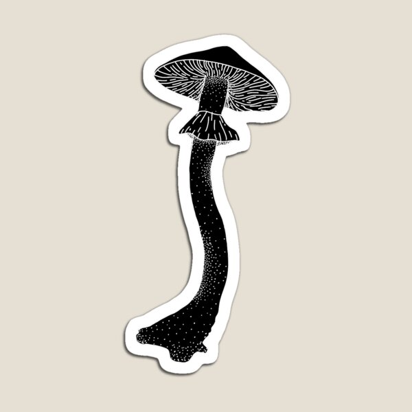 Item preview, black and white mushroom designed and sold by rattiboi.