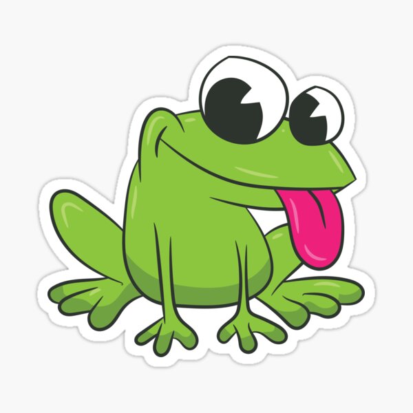 Kawaii Frog Sticking Tongue Out Sticker for Sale by MagicStrawberry
