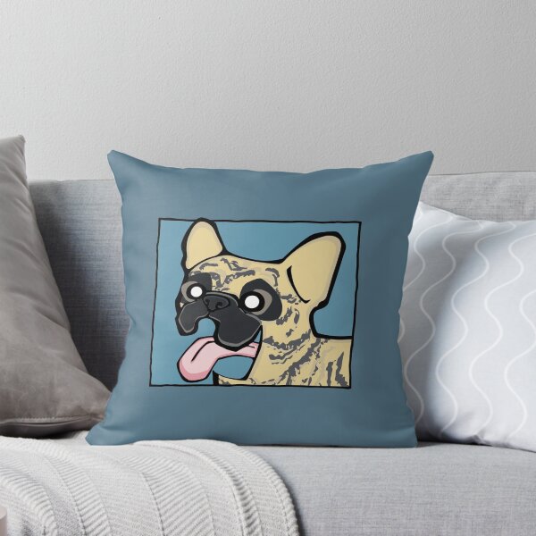 Item preview, French Bulldog - Light Brindle (Face) BLUE BG designed and sold by TheChicken.
