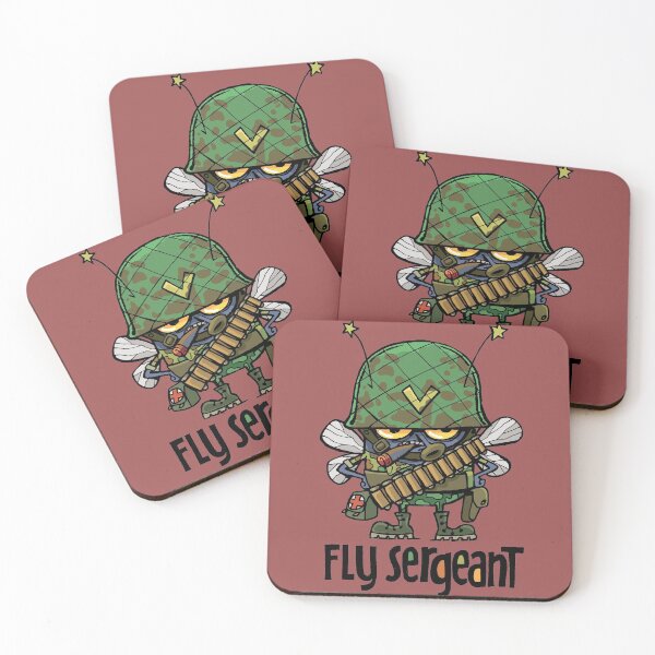 dirty bad and evil Fly Sergeant Coasters (Set of 4)