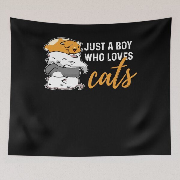 Item preview, Just A Boy Who Loves Cats designed and sold by 4tomic.