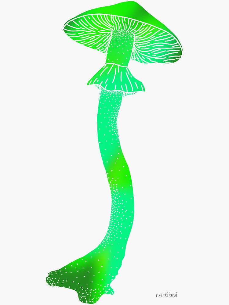 "tie dye mushroom toxic green" Sticker for Sale by rattiboi Redbubble