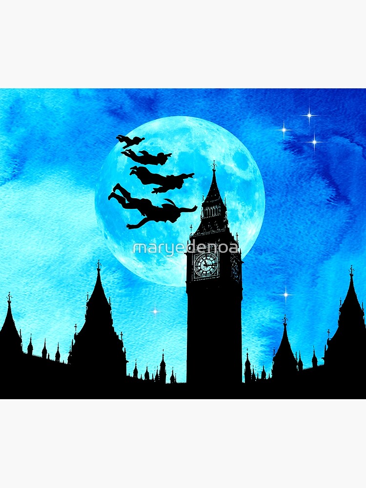 Magical Watercolor Night - Peter Pan by maryedenoa