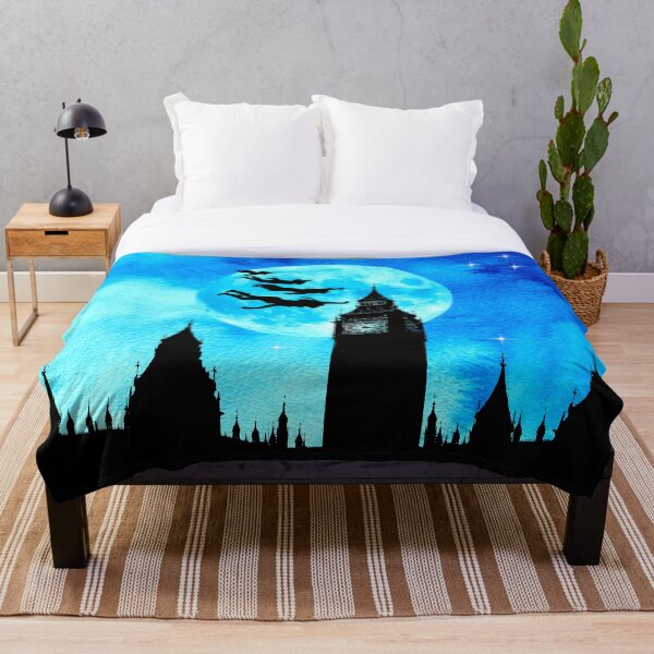 Magical Watercolor Night - Peter Pan Throw Blanket