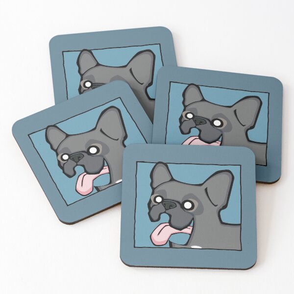 Item preview, French Bulldog - Blue (Face) BLUE BG designed and sold by TheChicken.