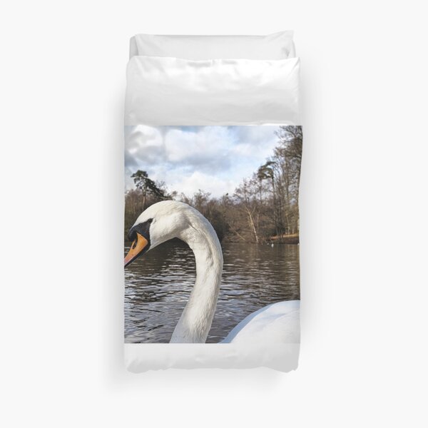Swan Looking Straight Into My Eyes Duvet Cover